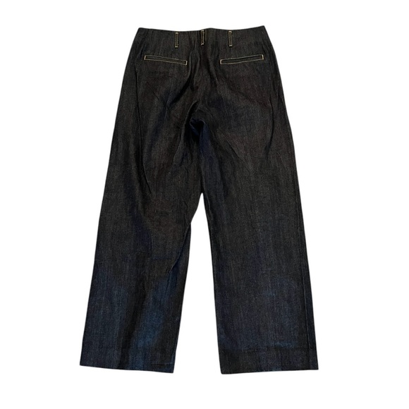 NWOT TORY BURCH Selvedge Wide Leg Jeans, Trouser Style, Deep Dark Wash, Luxe, 12 - Picture 2 of 10